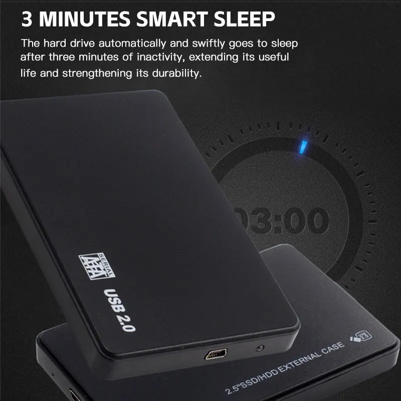 USB 2 0 HDD External Hard Drive Case Plastic SATA Enclosure SSD Speed Zpaxo