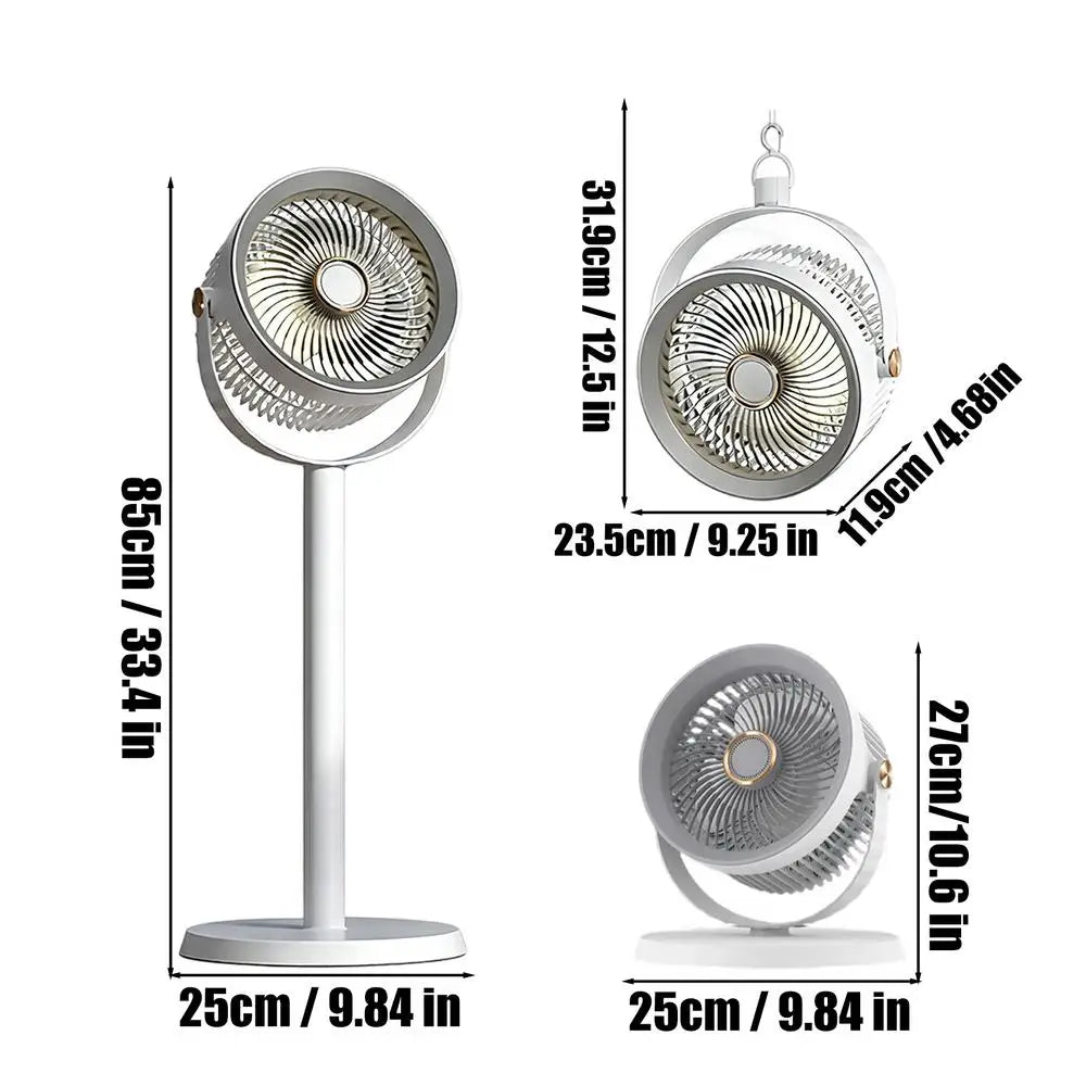 Floor Fans For Home Rechargeable 5-Speed Silent Pedestal With Night Light Floor Fan Quiet Powerful For Indoor Outdoor Camping Zpaxo China Mainland Grey
