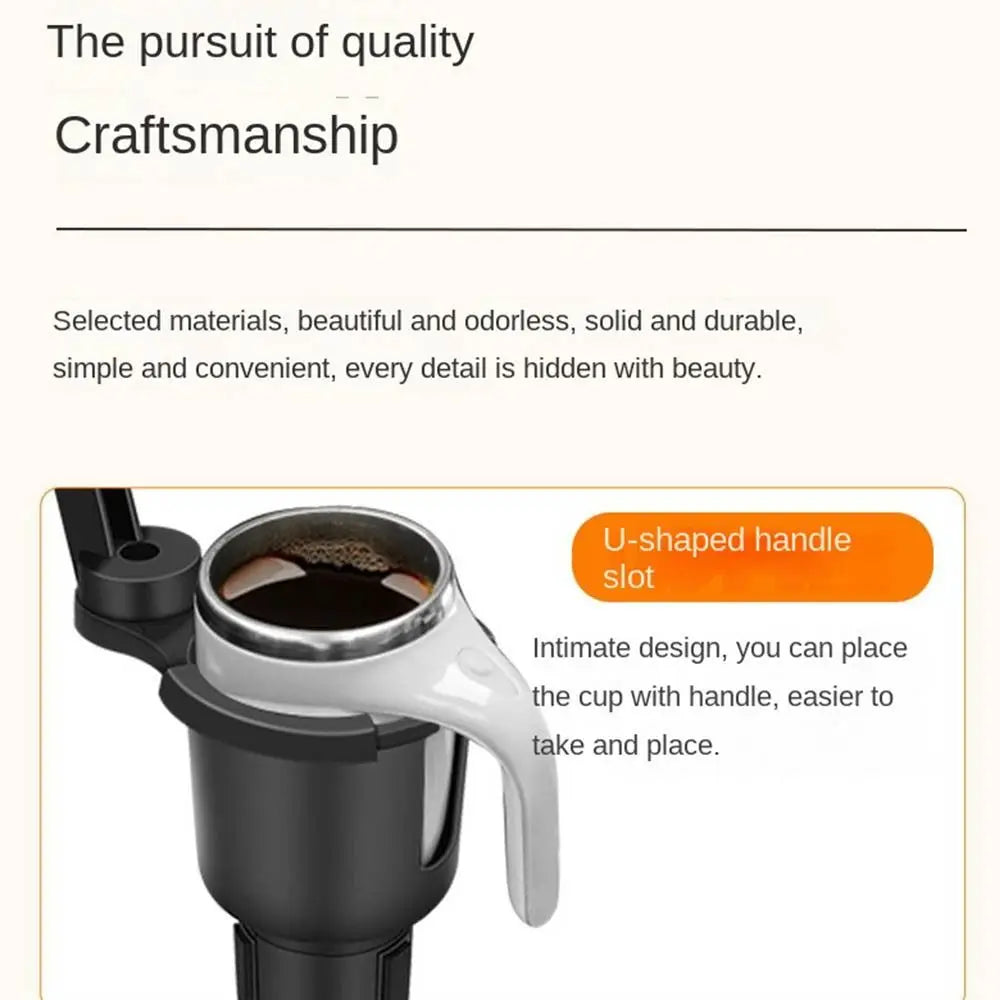 with Tray Car Cup Holder Expander Anti Slip Adjustable Base Center Console Cup Holder 360-Degree Rotation Stretchable Zpaxo