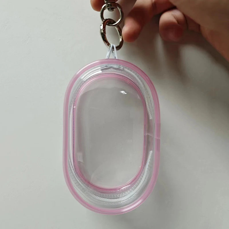 Jewelry Organizer Transparent Storage Box Pouch Mystery Plastic Cute Zpaxo Pink