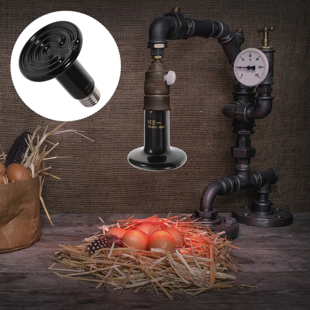 Ceramic Reptile Heating Lamp 24H Heat Emitter Terrariums No Light