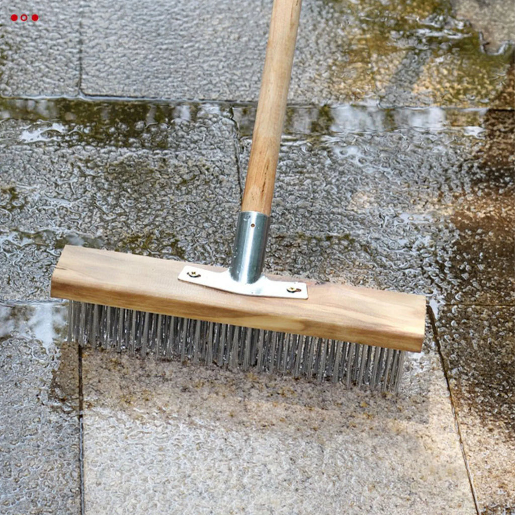 Deck Scrub Brush Heavy Duty Rough Floor Stainless Steel Wire Cleaning