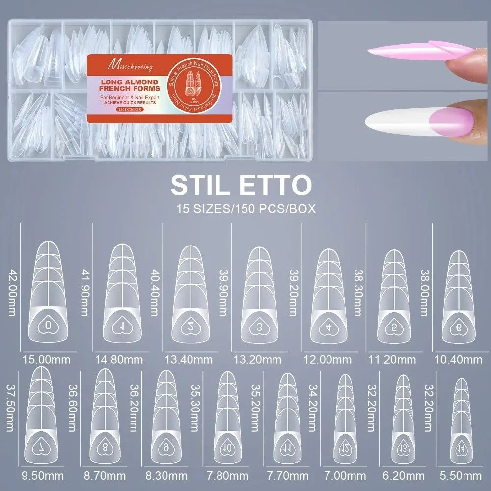 Ultra Short Space Nail Dual Forms No Trace 15 Sizes Acrylic Extension Zpaxo E