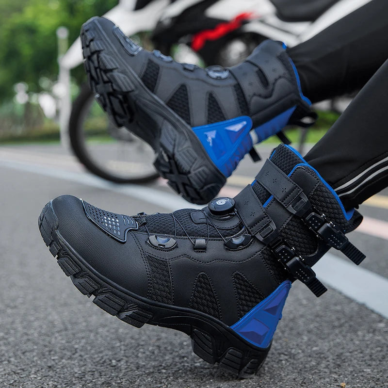Lexsan Motorcycle Boots Men Leather Motos Breathable Anti Slip