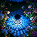 Solar-powered Lotus Peony Lamps Openwork Wrought Iron Garden