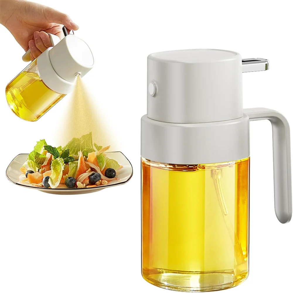 Oil Spray Bottle Atomizing Dispenser Pot Air Frying Pan Kitchen Zpaxo WHITE