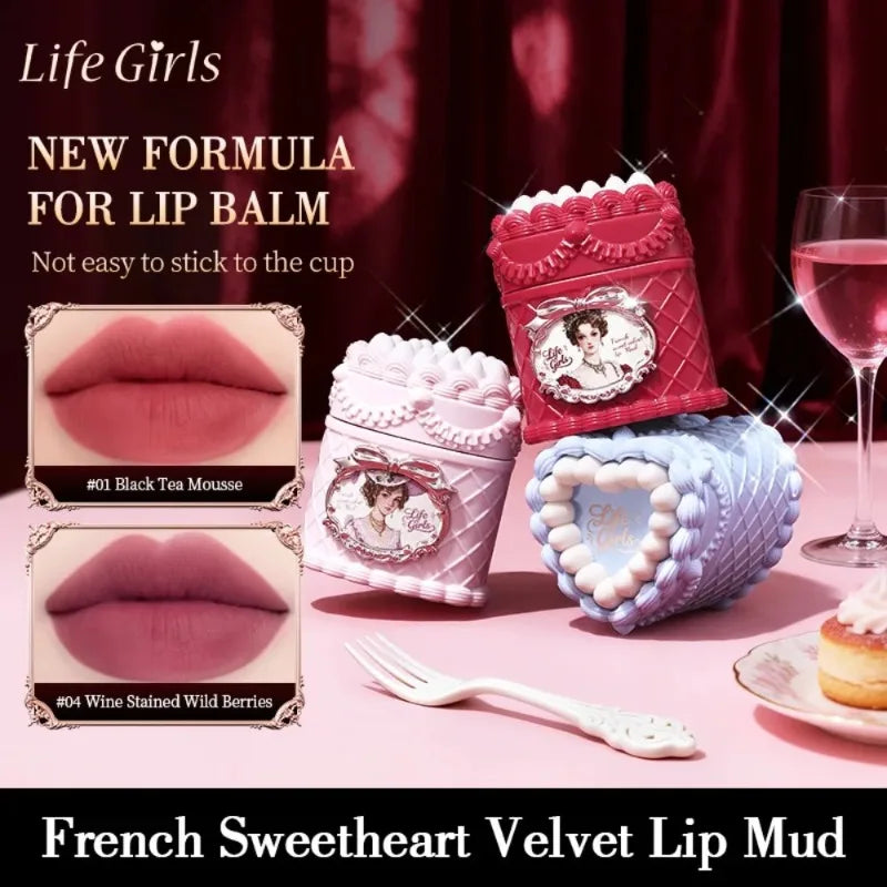 Strawberry Cake Lipstick Matte Velvet Mousse Lip Gloss Mud Soft Focus