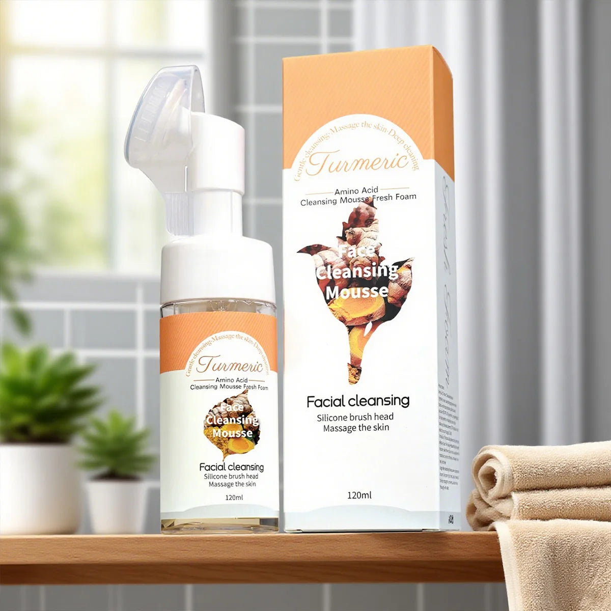 Turmeric Cleansing Mousse – Brightening Oil-Control Cleanser Facial Cleanser Mousse Zpaxo