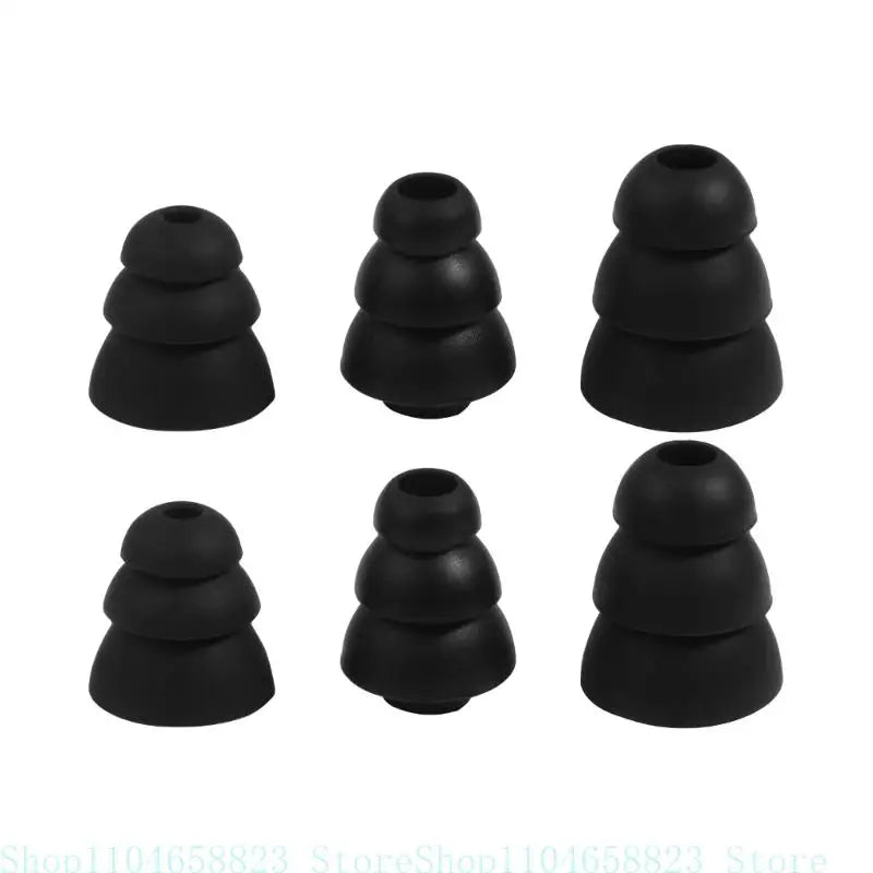 Triple Flange Eartips Eargels Earpads Ear Tips Silicone Bud Eartip for Inside Diameter 3.8mm-4.5mm In-Ear Earphone Zpaxo Black China Mainland