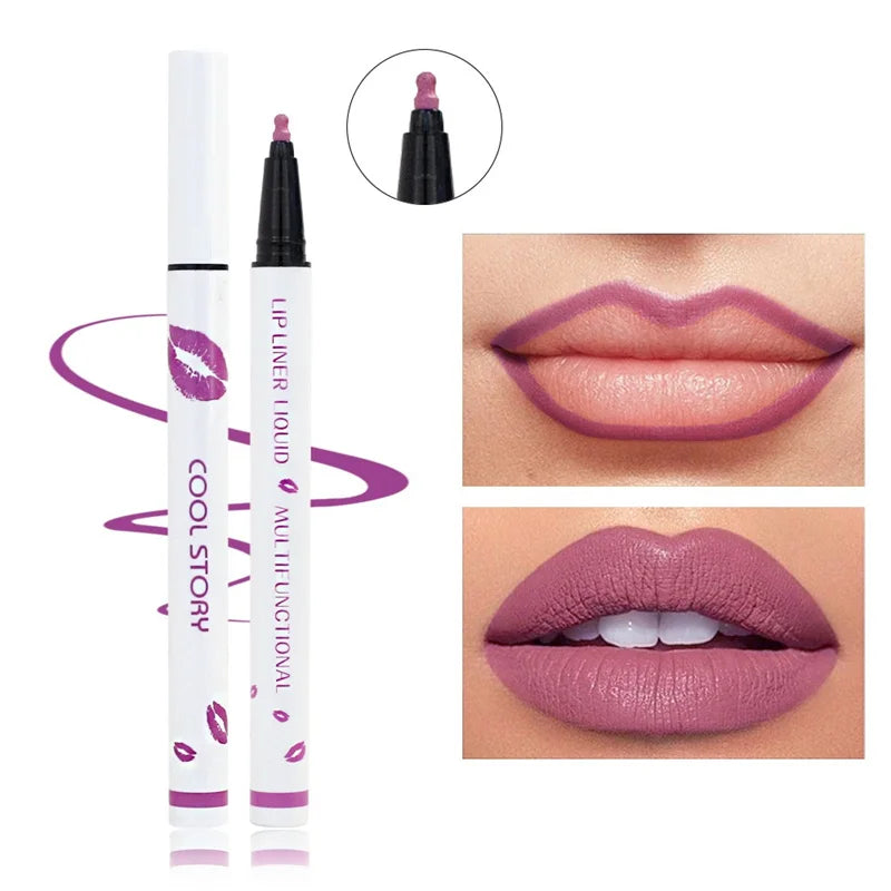 Liquid Lipliner Pencil Long Lasting Lips Cosmetic Tool Matte Soft Lip Zpaxo