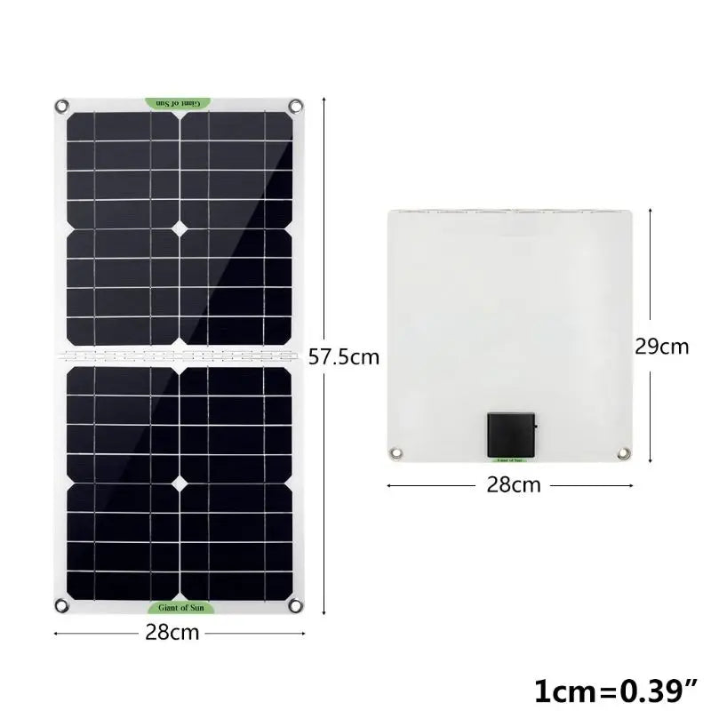 100W 12V5V Foldable 2 USB Solar Panel Cell Phone Tablet Computer Zpaxo