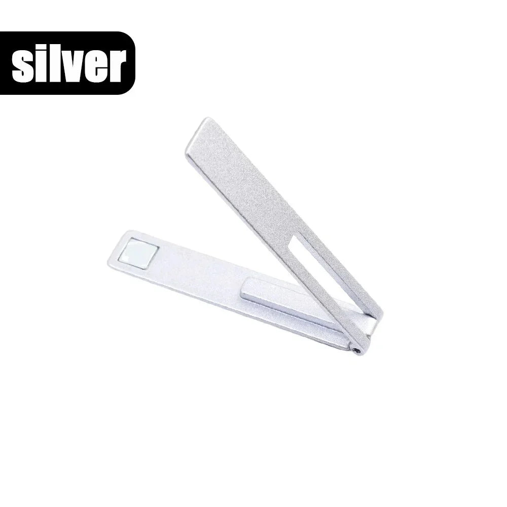 Ultra-Thin Magnetic Foldable Phone Stand | Metal Kickstand Phone Desk Stand Zpaxo White