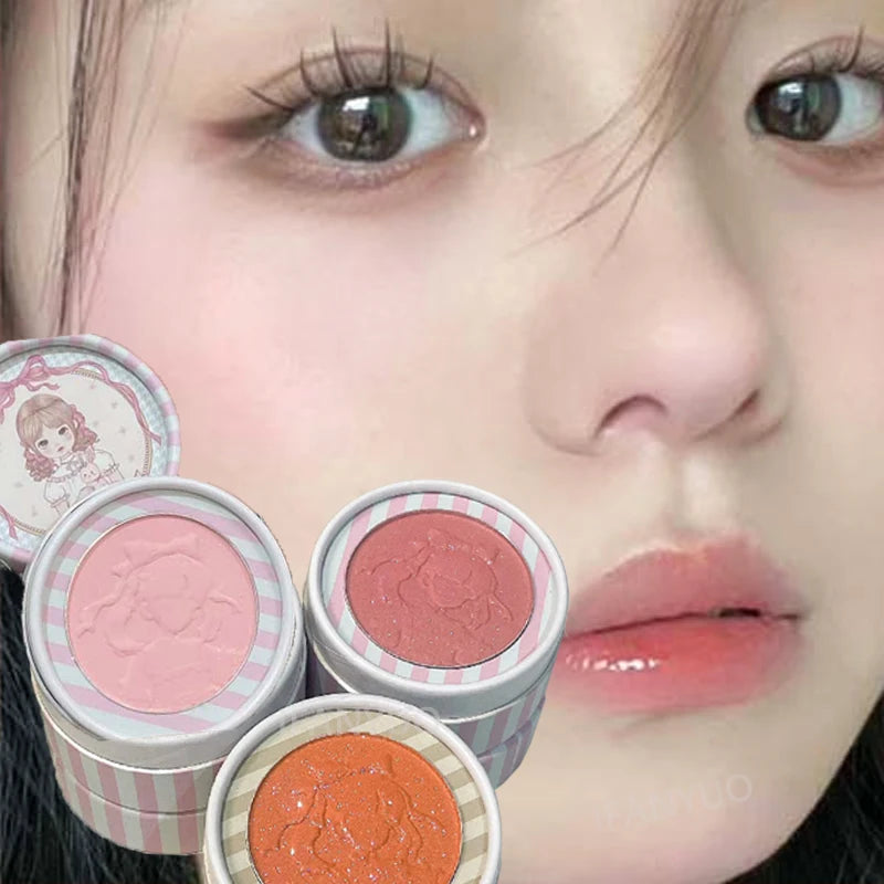 Monochrome Blush Palette Embossed Peach Milk Pink Cream Natural Cheek
