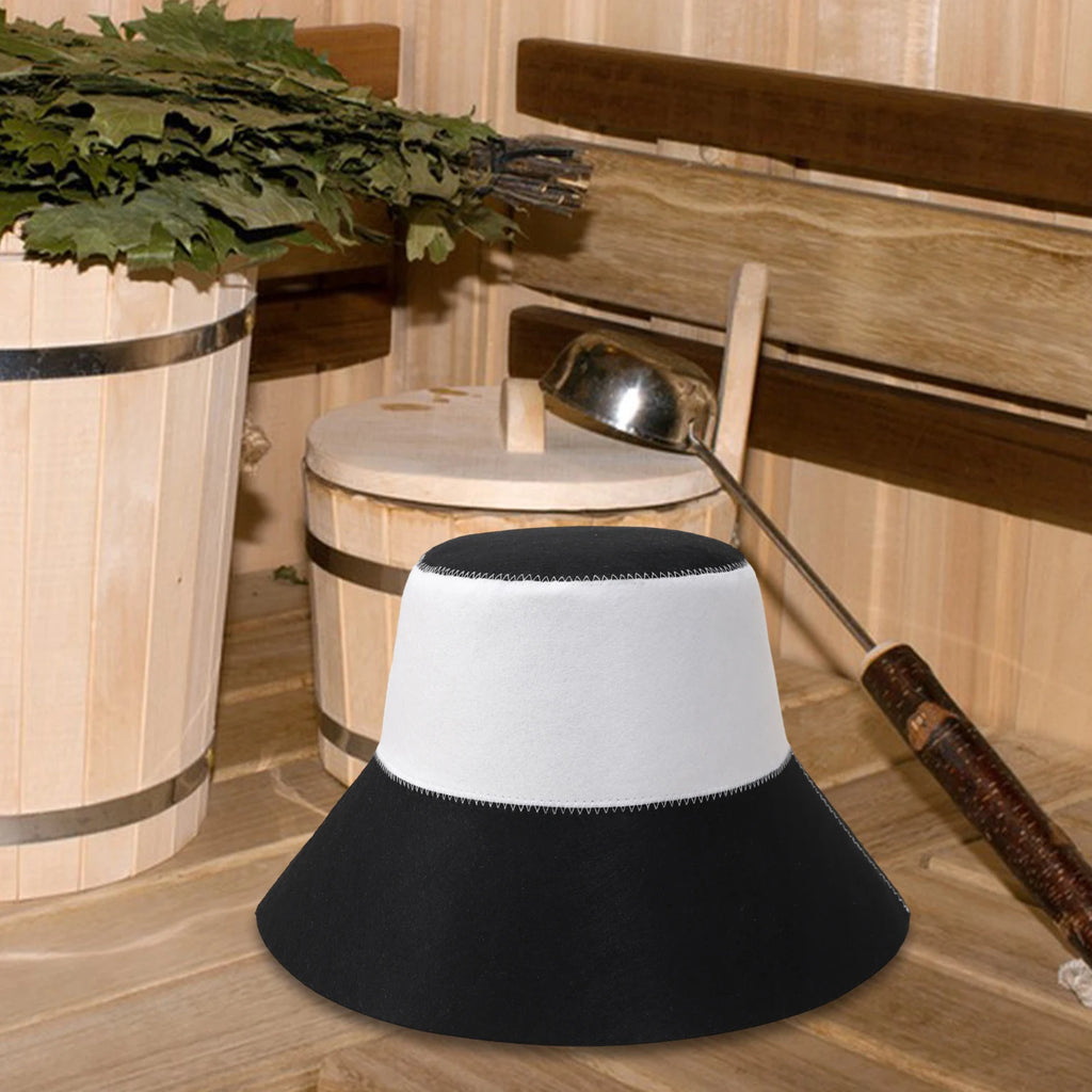 Sauna Felt Cap Bath Hat Sauna Hat Diameter 15.5cm Durable Good Water Absorption Hand Wash Recommended Portable for Men Women Zpaxo