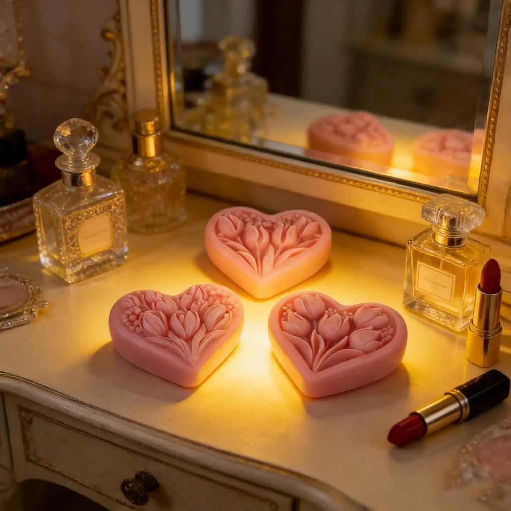 3D Tulip Heart Silicone Mold – Candle, Soap & Resin DIY Silicone Craft Mold Zpaxo