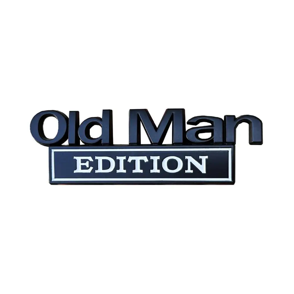 3D Metal Chrome Old Man Edition Car Emblem Badge Sticker Car Emblem Sticker Zpaxo D