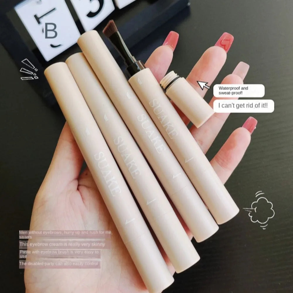 Brow Pomade 3D Eyebrow Pencil Applicator Waterproof Brown Gel Tint Zpaxo