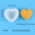 3D Heart Silicone Candle Mold for Valentine's Day Knitting Heart Flower Aromatherapy Soap Plaster Craft Gift Chocolate Cake Mold Zpaxo Woven 4 Inch