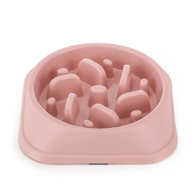 Pet Dog Slow Feeder Bowl Non Slip Puzzle Anti-gulping Slower Food Zpaxo Pink