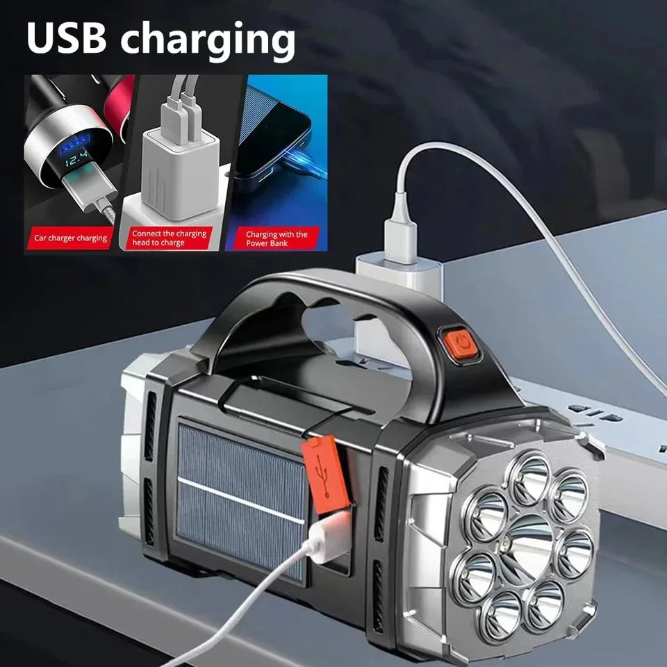 Solar USB Rechargeable LED Camping Lantern – COB Work Light