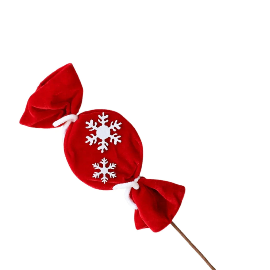 Fuzzy Red & White Candy Lollipop Christmas Tree Ornament