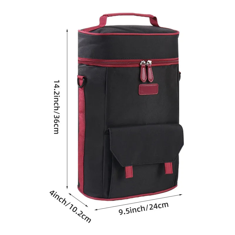 Insulated Wine Carrier Bag – Crossbody Cooler for Travel Insulated Wine Bag Zpaxo Black
