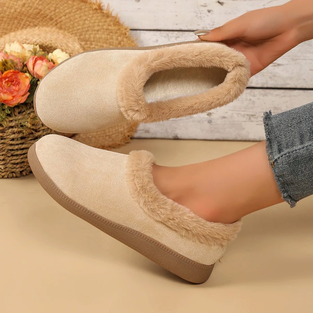 2025 New Women Snow Boots Casual Thick-soled Indoor Shoes Anti-slip Warm Fur Lining Shoes Women Fashion Fluffy Ankle Boots Women Zpaxo