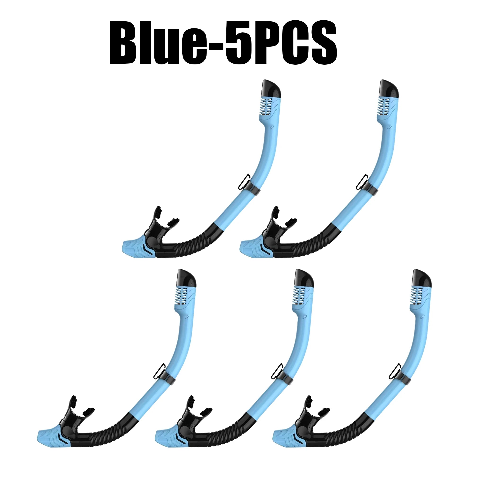 Adult Dry Snorkel Scuba Diving Underwater Swimming Full Multiple Zpaxo Blue 5PCS