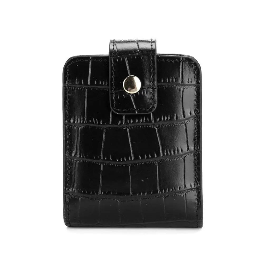 1/3PCS PU Leather Lipstick Bag Women Travel Cosmetic Bag with Mirror Small Storage Bags Portable Makeup Bag Mini Toiletry Organi Zpaxo Black