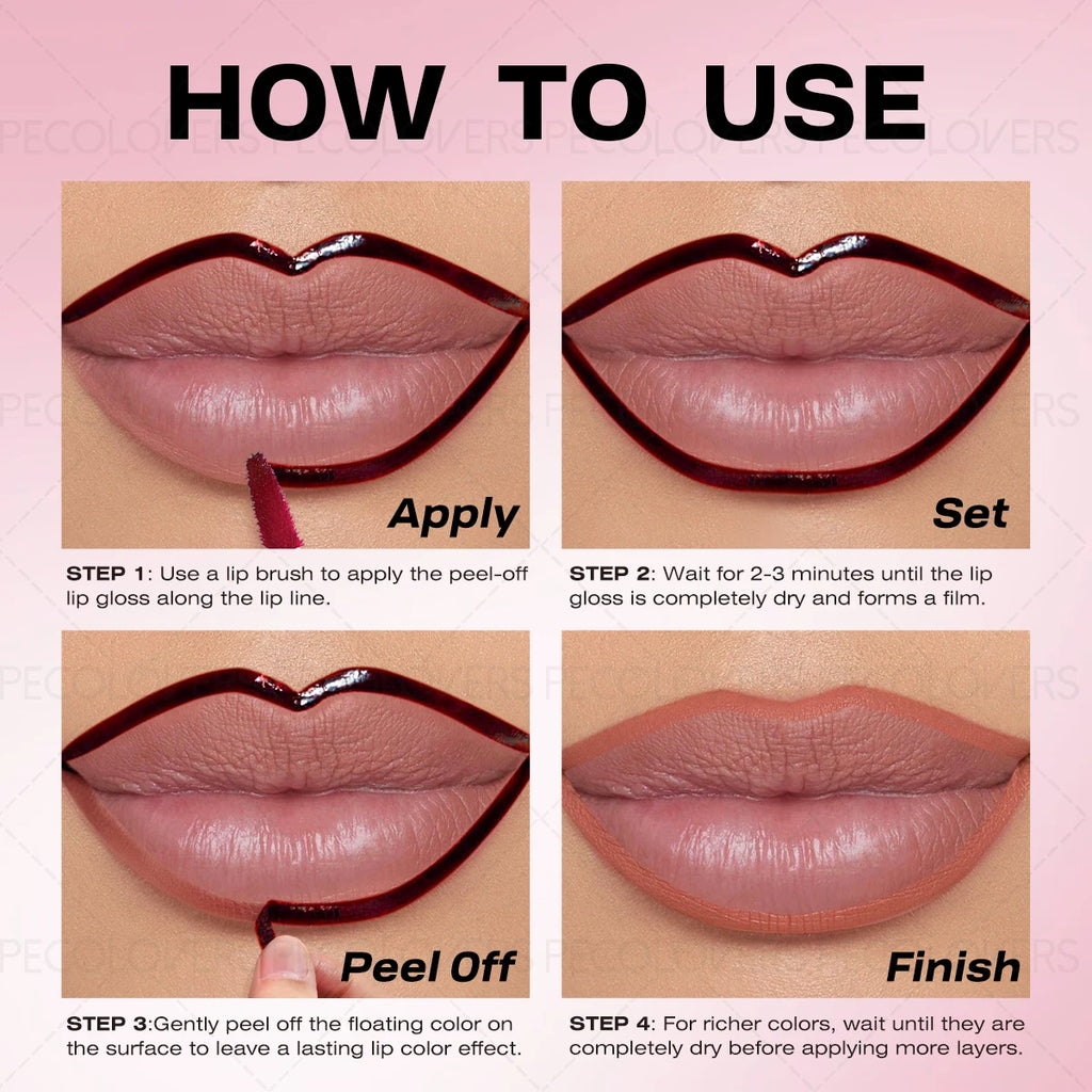 Peel Off Lip Liner Pen Long-lasting Waterproof Smudge-proof Stain Zpaxo