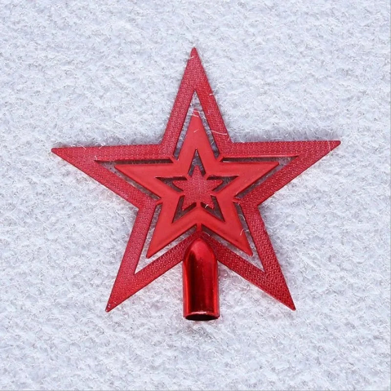 Plastic Christmas Tree Star Five-star Ornament Golden Pendant