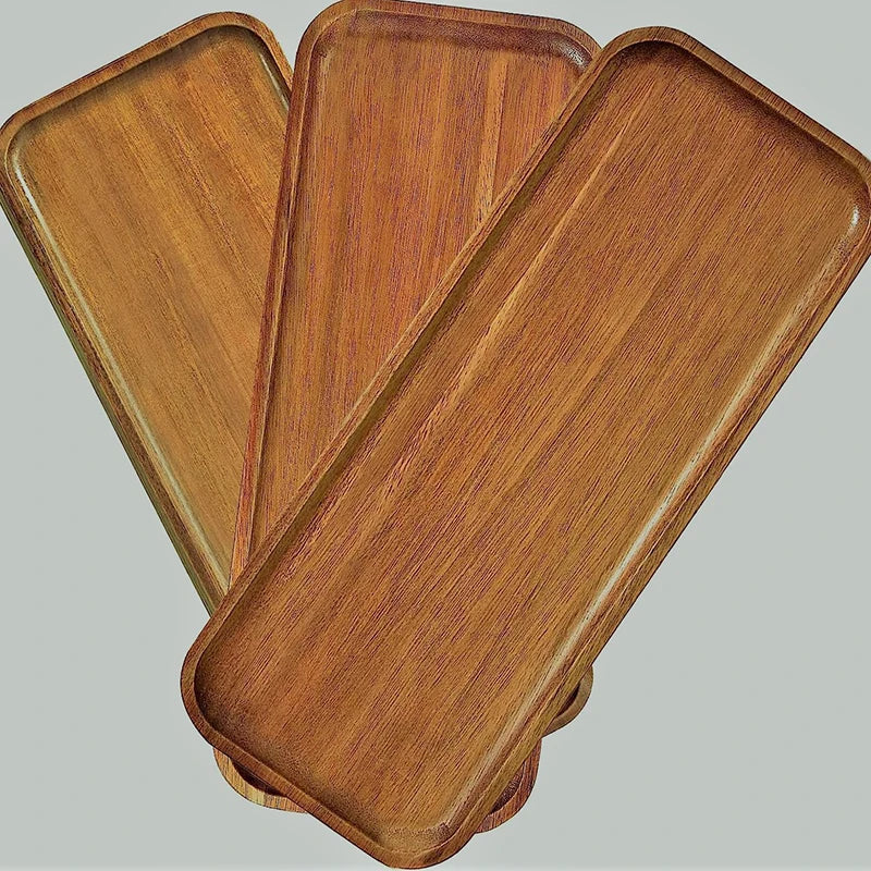 Natural Solid Wood Tray Japanese Style Round Dessert Plate Snack Fruit Dish Wooden Tableware Kitchen Food Serving Platter Zpaxo