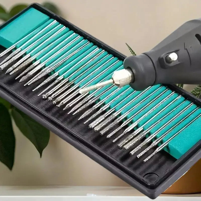 30-Piece Diamond Burs Enhancing Electric Grinder Rotary Tool's Zpaxo