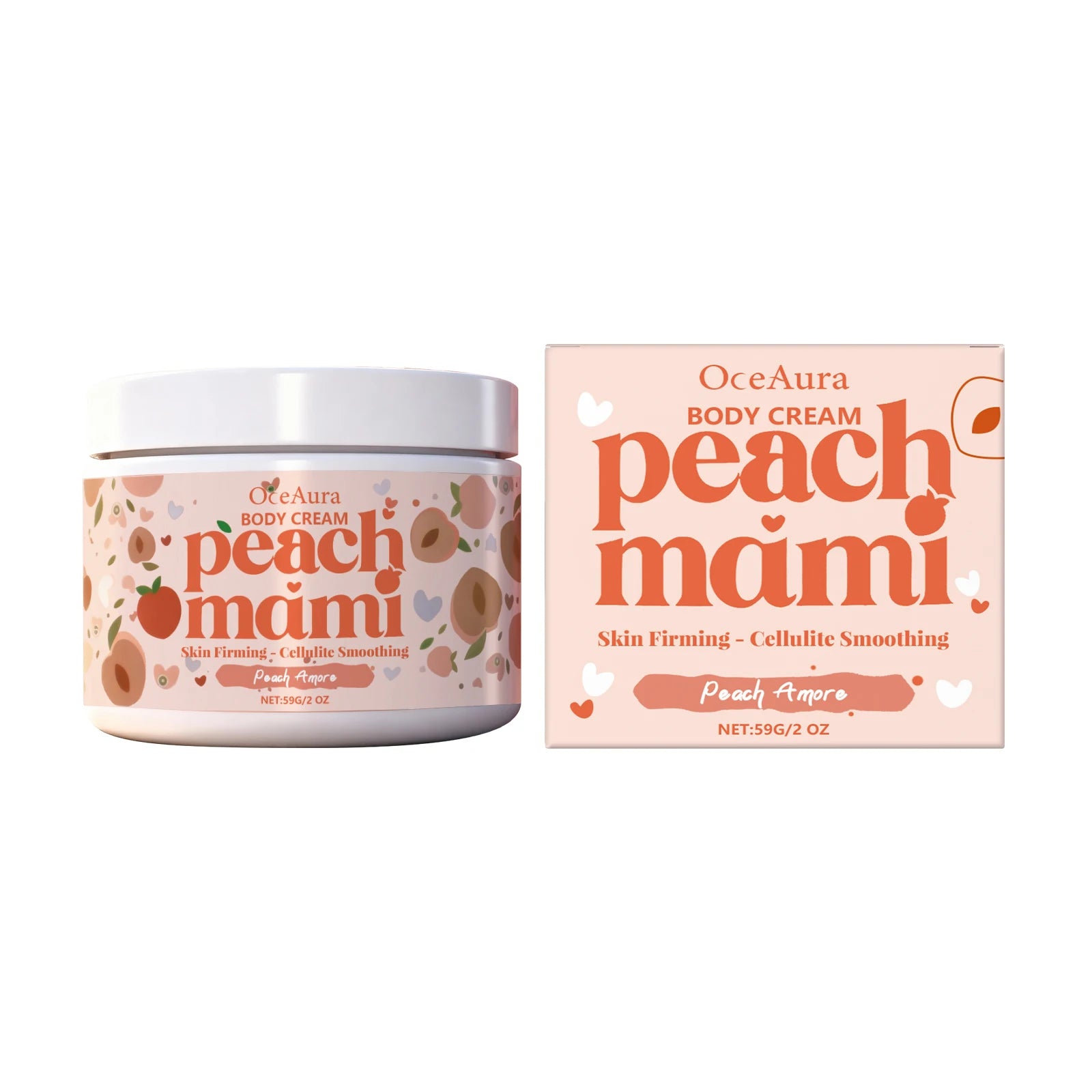 Peach Firming Body Cream Moisturizing Tightening Lifting Smoothing Skin Daily Use for Elastic Nourished & Protected Skin Zpaxo 59g Boxed