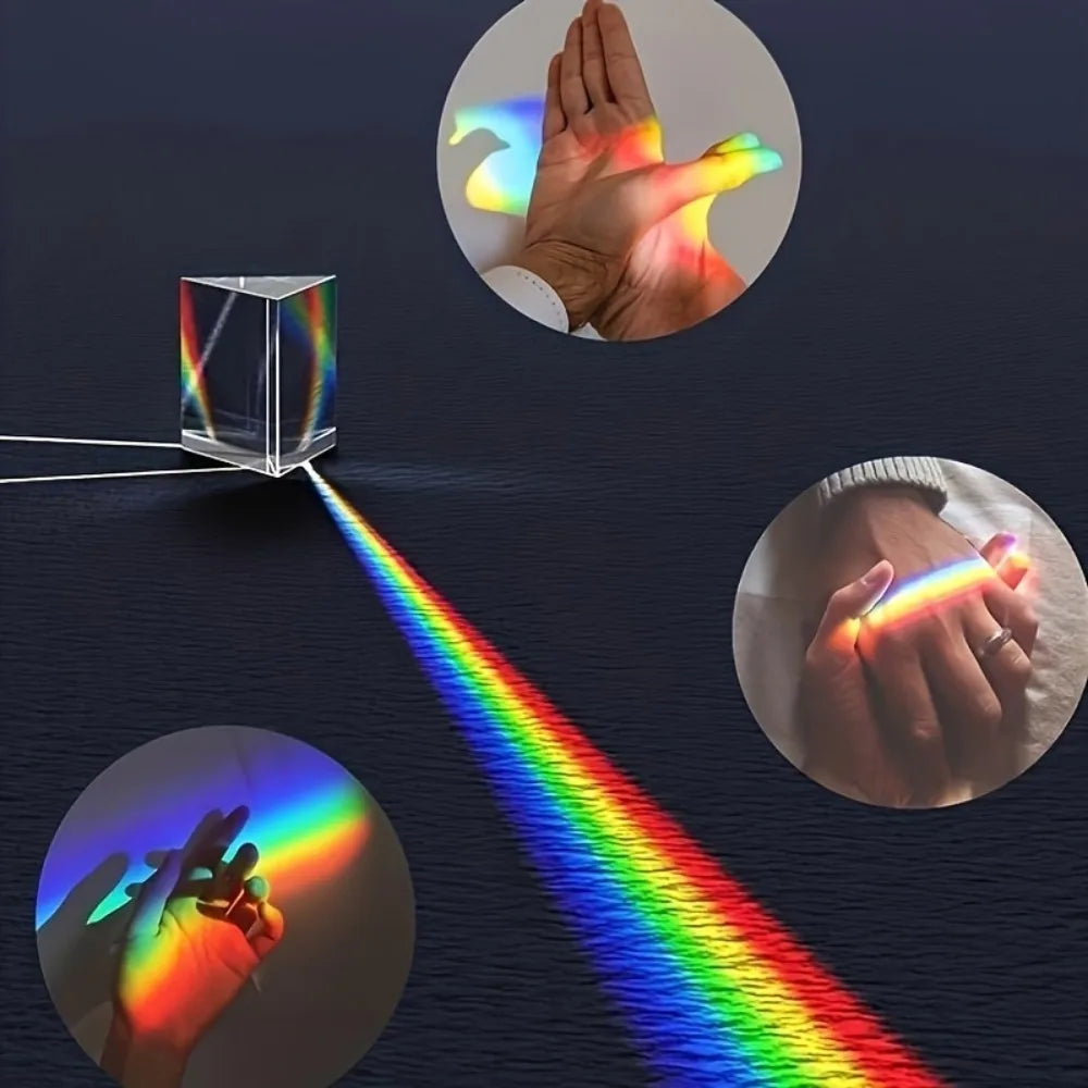 Physics Science Toy Triple Prism Glass Reflecting Light Spectrum