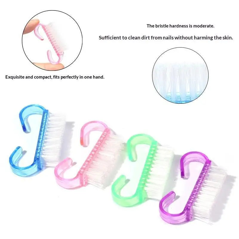 5-Pack Nail Art Cleaning Brush Set – Soft Nylon Dust Brushes