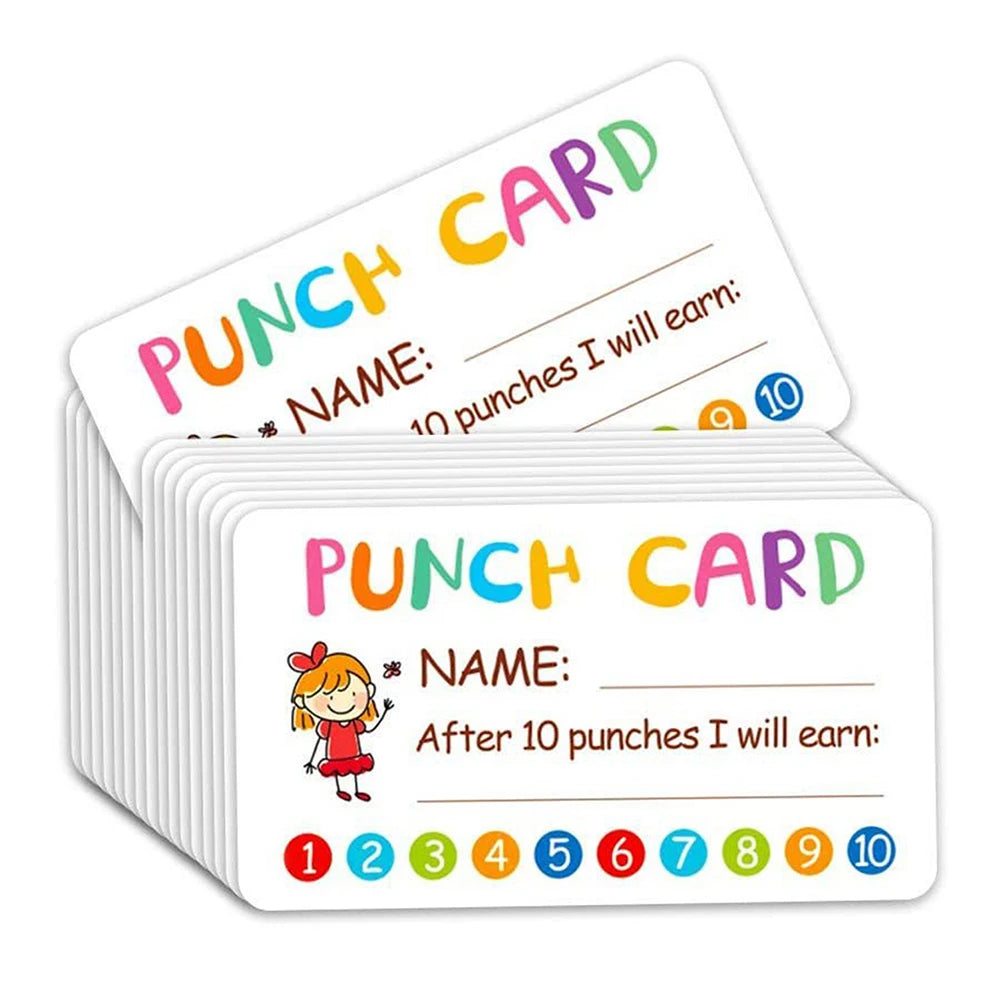 50/100/200Pcs Punch Cards Reward Incentive Card for Classroom Teachers School Student Behavior Motivation Decoration Zpaxo