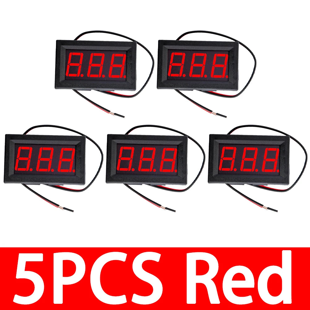 0 56 RGB LED AC Voltmeter 70-500V 2-Wire Voltage Meter 110V 220V DIY Zpaxo 5PCS Red