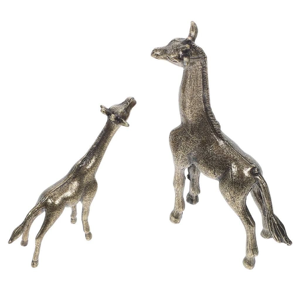 Premium Brass Giraffe Art Sculptures Finish Home Decor Office Desk