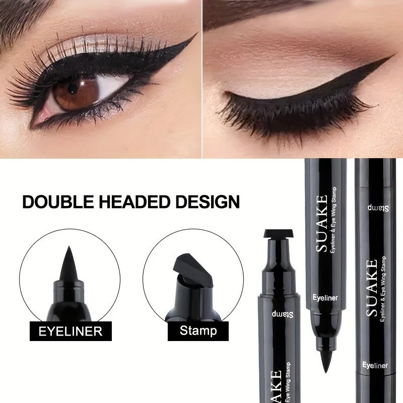 1 Black Eyeliner Stamp Waterproof Sweat-proof Dual-ended Liquid Quick