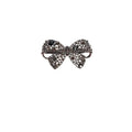 Upscale Black Crystal Bow Shaped Hairpin Rhinestone-embellished Zpaxo onesize