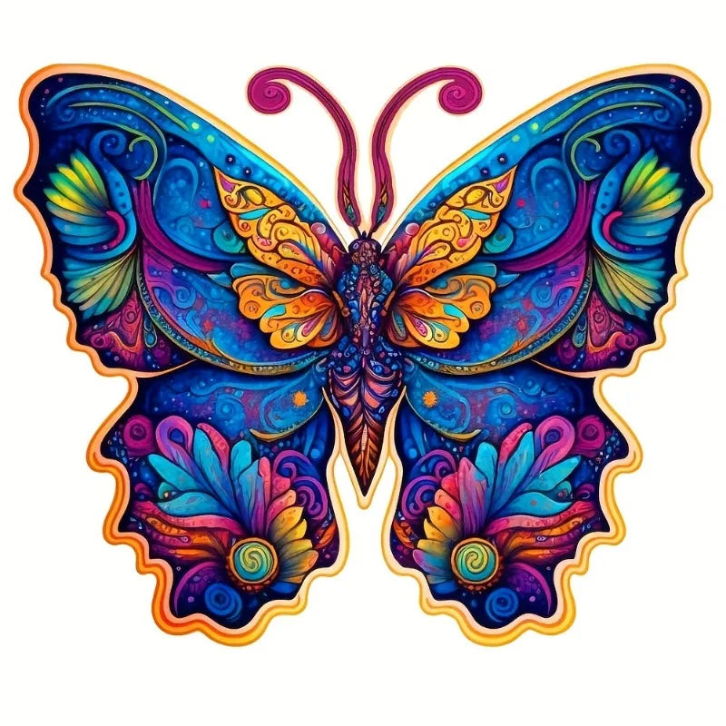 Wooden Jigsaw Puzzles Colorful Butterfly Beautiful Package Animal