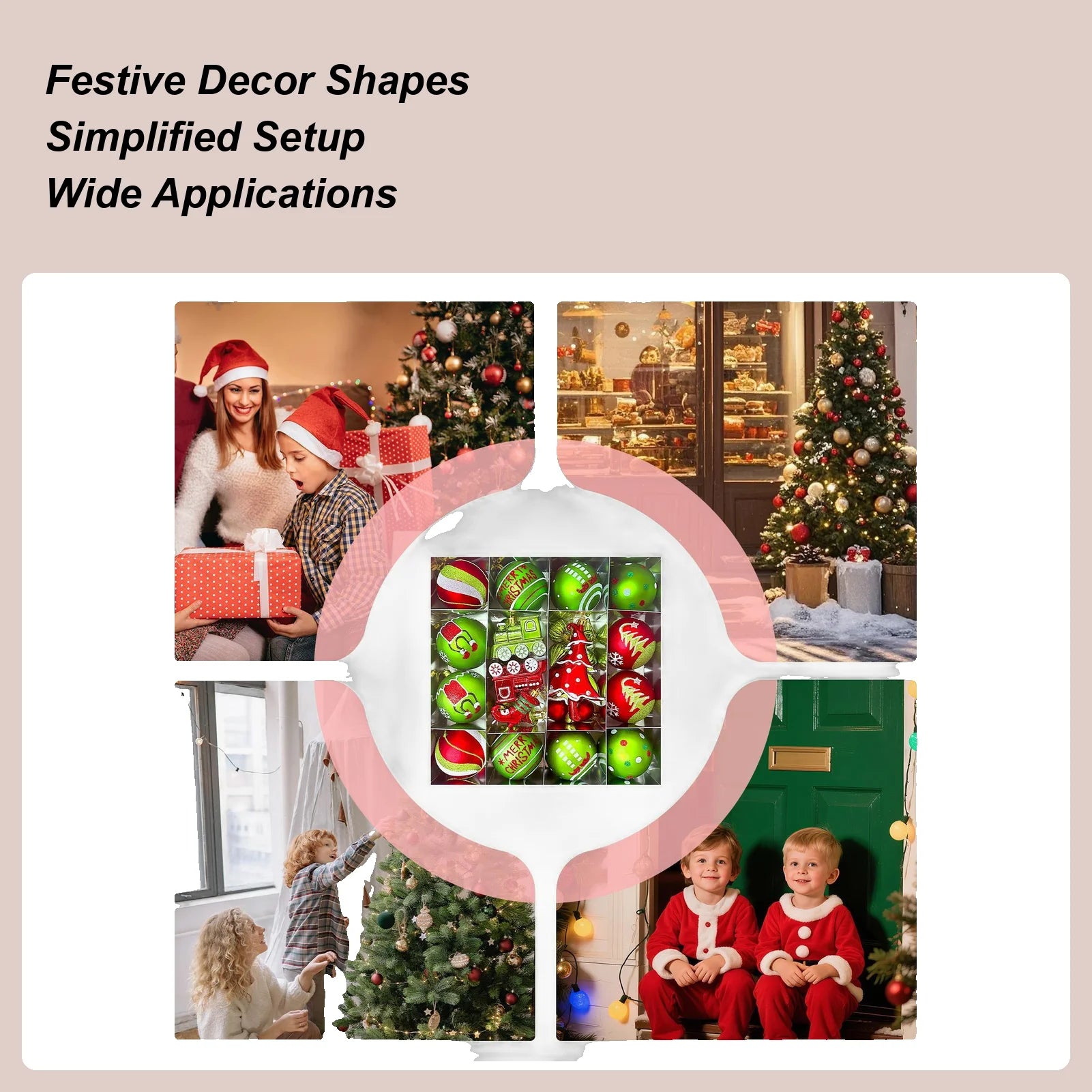 Christmas Ball Ornaments Shatterproof Decorative Bulbs Wedding Party