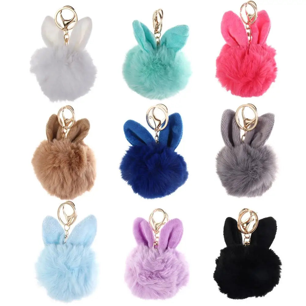 Accessories Fancy Rabbit Hair Bag Charms Car Pendant Cute Bunny Keychain Bag Pendant Pom Pom Key Chain Fur Ball Key Ring Zpaxo