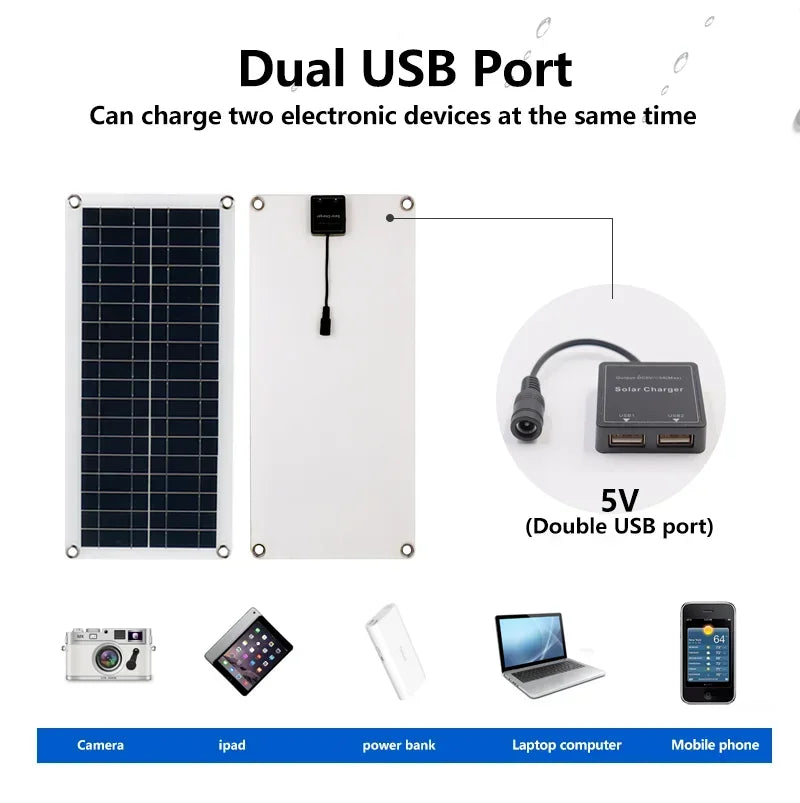 1000W Solar Panel 12V Solar Cell 10A-100A Controller Solar Plate Kit for Phone RV Car Caravan Home Camping Outdoor Battery Zpaxo