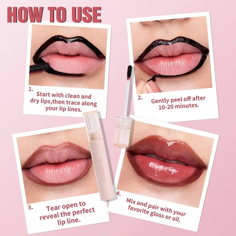 Peel Off Lip Stain Reveal Long Lasting Waterproof Pink Red Contour