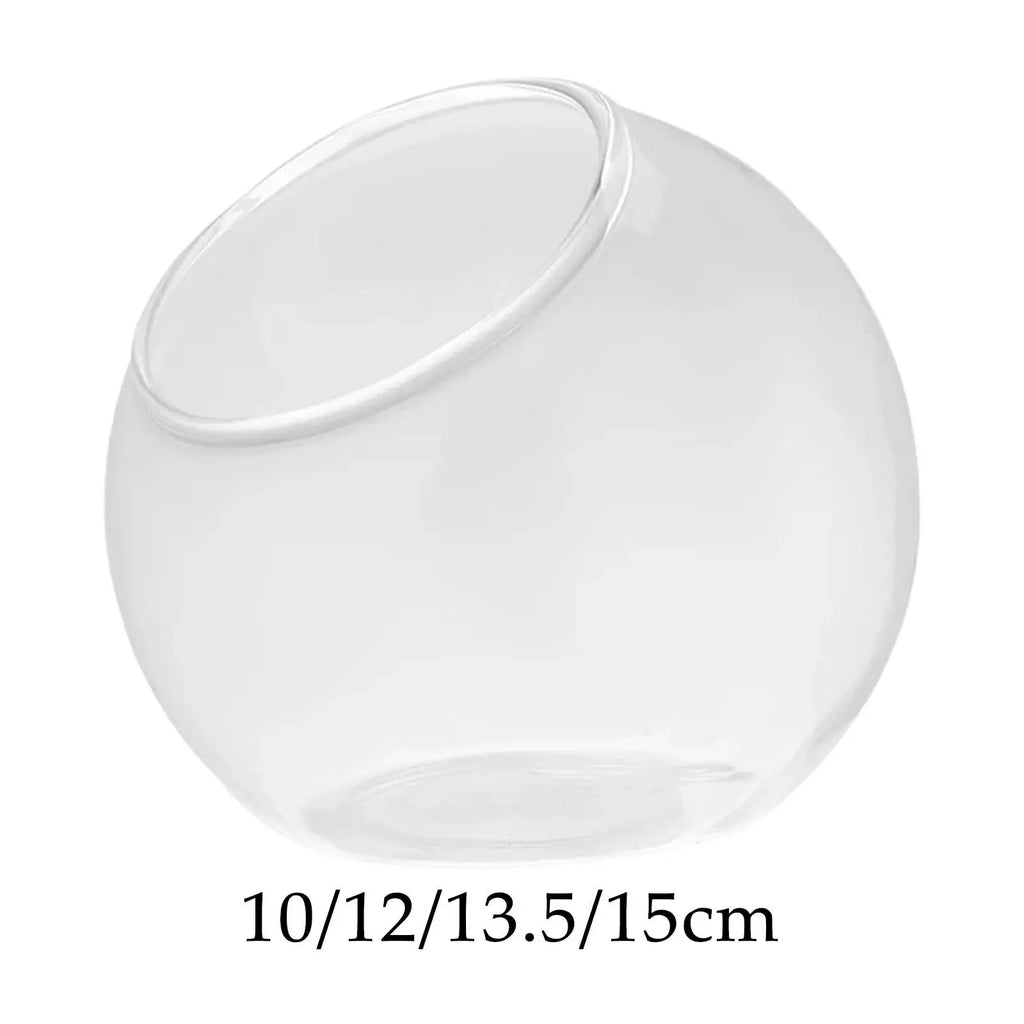 Clear Glass Slant Cut Terrarium Vase | Home & Office Decor Glass Terrarium Vase Zpaxo Diameter 15cm