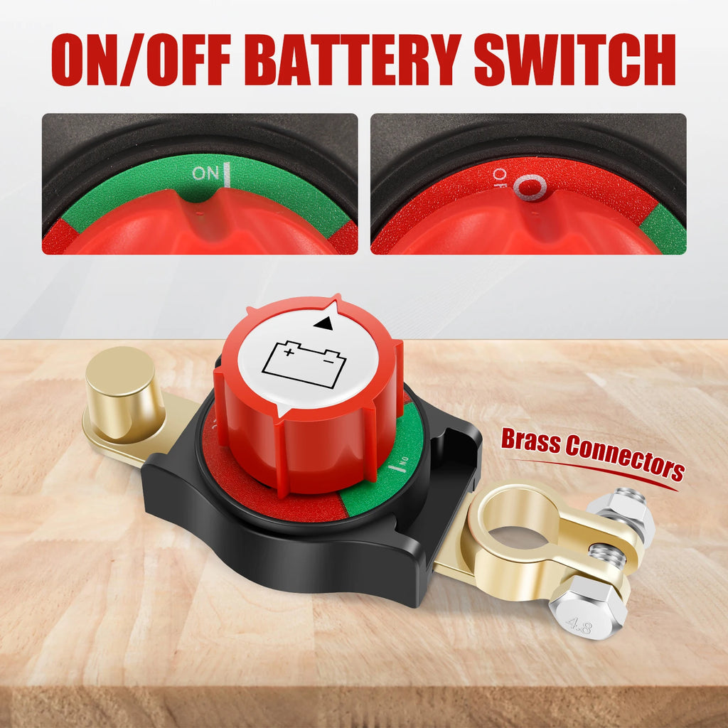 12-48V Top Post Battery Disconnect Switch Safe Car Battery Cut Shut ON Off Kill Switch for 15 to 17 mm Cathode Battery Terminals Zpaxo