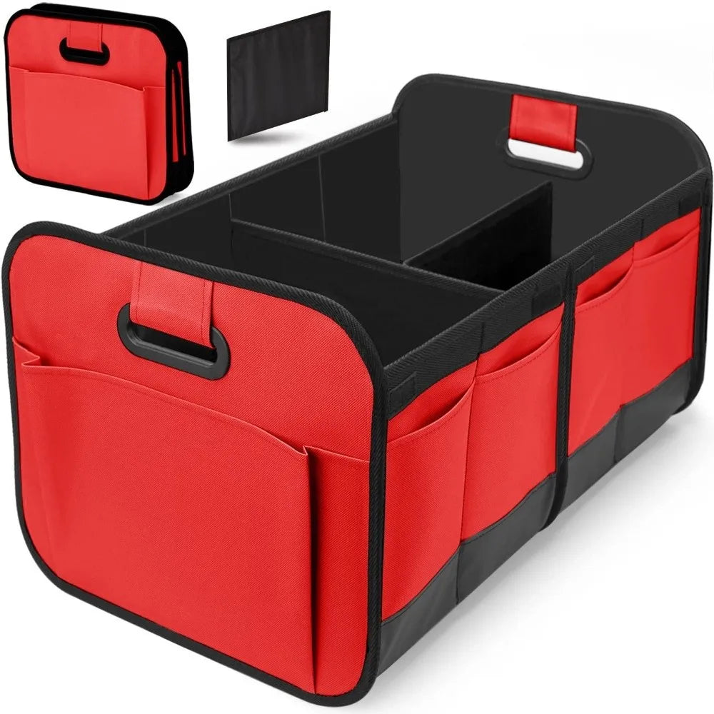 Foldable Car Trunk Organizer Folding Waterproof Storage Bag Oxford Zpaxo Red