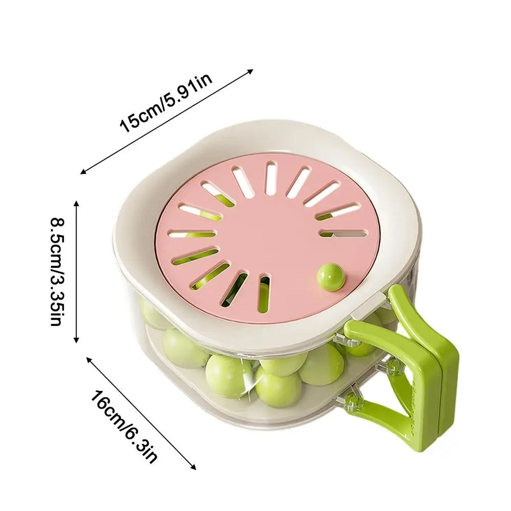 2-in-1 Fruit Washing Bowl & Drain Basket with Foldable Handle Fruit Drain Basket Zpaxo Pink